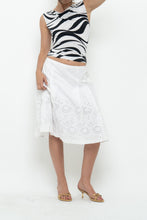 Load image into Gallery viewer, Vintage x SUZY SHIER White Cotton Eyelette Midi Skirt (S, M)