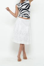 Load image into Gallery viewer, Vintage x SUZY SHIER White Cotton Eyelette Midi Skirt (S, M)
