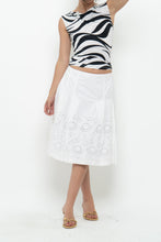 Load image into Gallery viewer, Vintage x SUZY SHIER White Cotton Eyelette Midi Skirt (S, M)