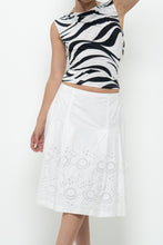 Load image into Gallery viewer, Vintage x SUZY SHIER White Cotton Eyelette Midi Skirt (S, M)