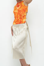 Load image into Gallery viewer, Modern x GIRLS GO CRAZY Cream Silk Midi Skirt (XXS, XS)