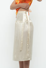 Load image into Gallery viewer, Modern x GIRLS GO CRAZY Cream Silk Midi Skirt (XXS, XS)