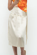Load image into Gallery viewer, Modern x GIRLS GO CRAZY Cream Silk Midi Skirt (XXS, XS)