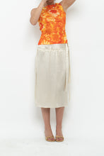 Load image into Gallery viewer, Modern x GIRLS GO CRAZY Cream Silk Midi Skirt (XXS, XS)