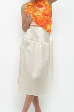 Load image into Gallery viewer, Modern x GIRLS GO CRAZY Cream Silk Midi Skirt (XXS, XS)