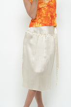 Load image into Gallery viewer, Modern x GIRLS GO CRAZY Cream Silk Midi Skirt (XXS, XS)