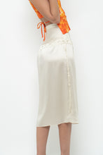 Load image into Gallery viewer, Modern x GIRLS GO CRAZY Cream Silk Midi Skirt (XXS, XS)