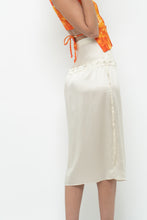 Load image into Gallery viewer, Modern x GIRLS GO CRAZY Cream Silk Midi Skirt (XXS, XS)