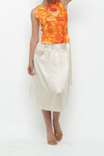 Load image into Gallery viewer, Modern x GIRLS GO CRAZY Cream Silk Midi Skirt (XXS, XS)