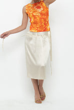 Load image into Gallery viewer, Modern x GIRLS GO CRAZY Cream Silk Midi Skirt (XXS, XS)