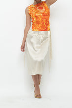 Load image into Gallery viewer, Modern x GIRLS GO CRAZY Cream Silk Midi Skirt (XXS, XS)