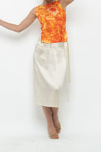 Load image into Gallery viewer, Modern x GIRLS GO CRAZY Cream Silk Midi Skirt (XXS, XS)