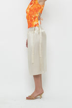 Load image into Gallery viewer, Modern x GIRLS GO CRAZY Cream Silk Midi Skirt (XXS, XS)