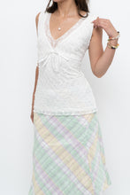 Load image into Gallery viewer, Vintage x White Lace Fitted Bow Tank (L)