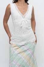 Load image into Gallery viewer, Vintage x White Lace Fitted Bow Tank (L)