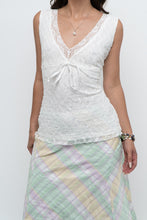 Load image into Gallery viewer, Vintage x White Lace Fitted Bow Tank (L)