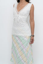 Load image into Gallery viewer, Vintage x White Lace Fitted Bow Tank (L)