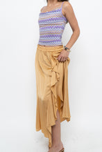 Load image into Gallery viewer, Vintage x Made in ITALY x Gold Flowy Satin Maxi Skirt (XS, S)