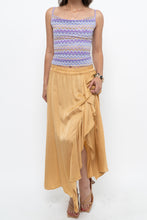 Load image into Gallery viewer, Vintage x Made in ITALY x Gold Flowy Satin Maxi Skirt (XS, S)