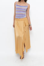 Load image into Gallery viewer, Vintage x Made in ITALY x Gold Flowy Satin Maxi Skirt (XS, S)