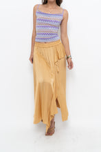 Load image into Gallery viewer, Vintage x Made in ITALY x Gold Flowy Satin Maxi Skirt (XS, S)
