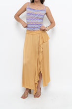 Load image into Gallery viewer, Vintage x Made in ITALY x Gold Flowy Satin Maxi Skirt (XS, S)