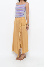 Load image into Gallery viewer, Vintage x Made in ITALY x Gold Flowy Satin Maxi Skirt (XS, S)