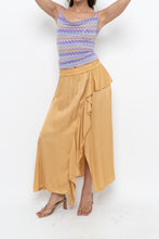 Load image into Gallery viewer, Vintage x Made in ITALY x Gold Flowy Satin Maxi Skirt (XS, S)
