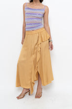 Load image into Gallery viewer, Vintage x Made in ITALY x Gold Flowy Satin Maxi Skirt (XS, S)