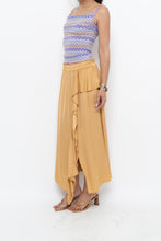 Load image into Gallery viewer, Vintage x Made in ITALY x Gold Flowy Satin Maxi Skirt (XS, S)