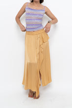 Load image into Gallery viewer, Vintage x Made in ITALY x Gold Flowy Satin Maxi Skirt (XS, S)