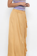 Load image into Gallery viewer, Vintage x Made in ITALY x Gold Flowy Satin Maxi Skirt (XS, S)
