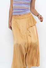 Load image into Gallery viewer, Vintage x Made in ITALY x Gold Flowy Satin Maxi Skirt (XS, S)