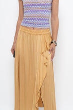 Load image into Gallery viewer, Vintage x Made in ITALY x Gold Flowy Satin Maxi Skirt (XS, S)