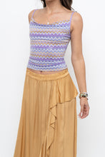 Load image into Gallery viewer, Vintage x Made in USA x Purple Zigzag Patterned Shiny Tank (XS)
