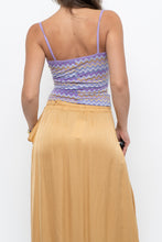 Load image into Gallery viewer, Vintage x Made in USA x Purple Zigzag Patterned Shiny Tank (XS)