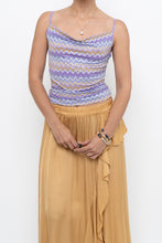 Load image into Gallery viewer, Vintage x Made in USA x Purple Zigzag Patterned Shiny Tank (XS)