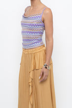 Load image into Gallery viewer, Vintage x Made in USA x Purple Zigzag Patterned Shiny Tank (XS)