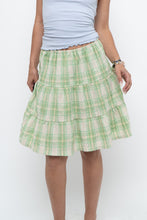 Load image into Gallery viewer, Vintage x OLD NAVY Green Plaid Cotton-blend Midi Skirt (XXS-S)