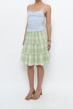 Load image into Gallery viewer, Vintage x OLD NAVY Green Plaid Cotton-blend Midi Skirt (XXS-S)