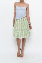 Load image into Gallery viewer, Vintage x OLD NAVY Green Plaid Cotton-blend Midi Skirt (XXS-S)
