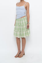Load image into Gallery viewer, Vintage x OLD NAVY Green Plaid Cotton-blend Midi Skirt (XXS-S)