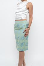 Load image into Gallery viewer, Vintage x RAFFINATTI Blue, Green Fitted Bamboo Midi Skirt (XS, S)