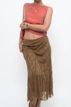 Load image into Gallery viewer, Vintage x Made in BULGARIA x Gold Lace Panelled Midi Skirt (S)