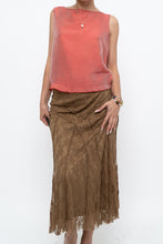 Load image into Gallery viewer, Vintage x Made in BULGARIA x Gold Lace Panelled Midi Skirt (S)