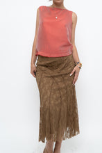 Load image into Gallery viewer, Vintage x Made in BULGARIA x Gold Lace Panelled Midi Skirt (S)