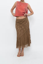Load image into Gallery viewer, Vintage x Made in BULGARIA x Gold Lace Panelled Midi Skirt (S)