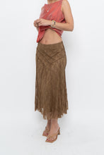 Load image into Gallery viewer, Vintage x Made in BULGARIA x Gold Lace Panelled Midi Skirt (S)