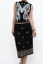 Load image into Gallery viewer, Vintage x Made in USA x Silver Buttefly Black Cotton Tank (XS, S)