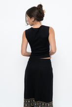 Load image into Gallery viewer, Vintage x Made in USA x Silver Buttefly Black Cotton Tank (XS, S)